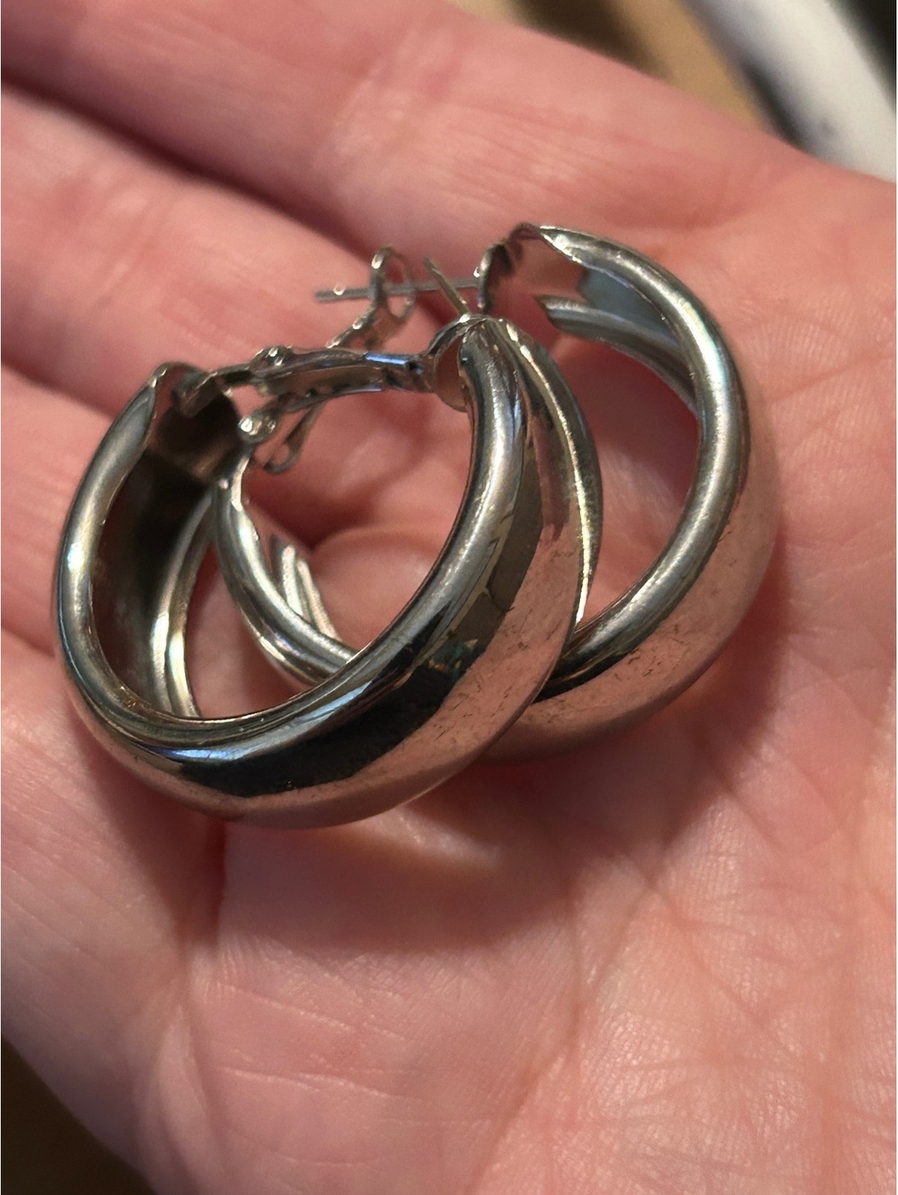Chunky Silver Hoop Earrings